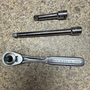3 Piece Craftsman 3/8'' Drive Ratchet Quick Release -V- 43784 + 3” 6” Extension - Picture 1 of 2