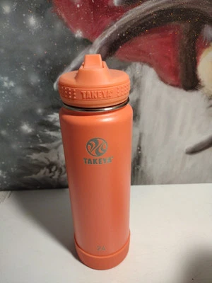Takeya 24 OZ. Botella aislante de acero inoxidable color coral Foto 1 de 4
