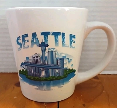 Винтажная кофейная кружка Seattle Washington Space Needle City Scene - Изображение 1 из 4