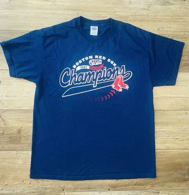 Blue & Red Boston Red socks 2007 World Series Champions Large T-shirt - Image 1 of 4