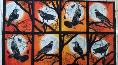 Panel de tela Robert Kaufman Raven's Moon 18484 Lynnea Washburn Halloween NUEVO Foto 1 de 4