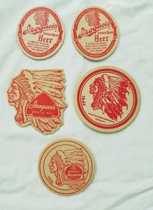 Lot of 5 Iroquois Beer Coastars - Picture 1 of 2