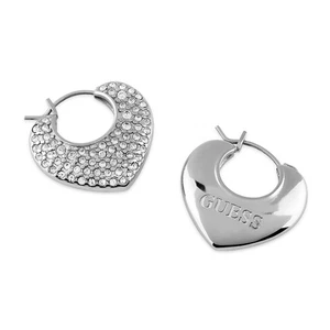 Guess Women's Earrings Hoop Crystal Heart JUBE05207JWRH - Picture 1 of 5