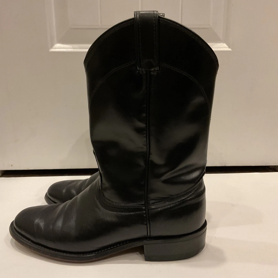 Womens Laredo Black Leather Roper Size 8.5 M Western Cowboy Boots - Image 1 of 4