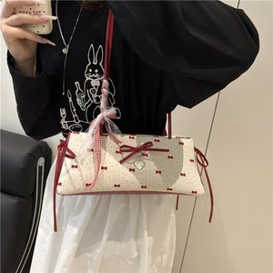 Large Capacity Shoulder Bag Bow Crossbody Bag Versatile Handbag Casual Wear - Picture 1 of 14
