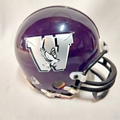 Casco WHITEWATER Warhawks Riddell réplica 3 5/8 UW Wisconsin púrpura fútbol americano Foto 1 de 4