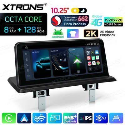 10.25" Car Screen Stereo Qualcomm CPU Android 14 8+128GB for BMW E81 E82 E87 E88 - Image 1 of 4