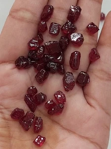 20 Pieces,Clean 6 to 8 Mm Natural Ruby Rough Gemstone/RJS-195 - Picture 1 of 7