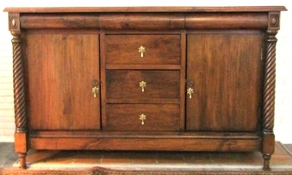 Aparador clássico American Empire mogno chama 2 portas 6 gavetas por volta de 1860 - Imagem 1 de 4