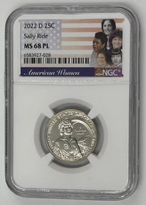 2022 D SALLY RIDE Warren 25c NGC MS 68 PL American Women Quarter 🔥PROOF LIKE!🔥 - Picture 1 of 2