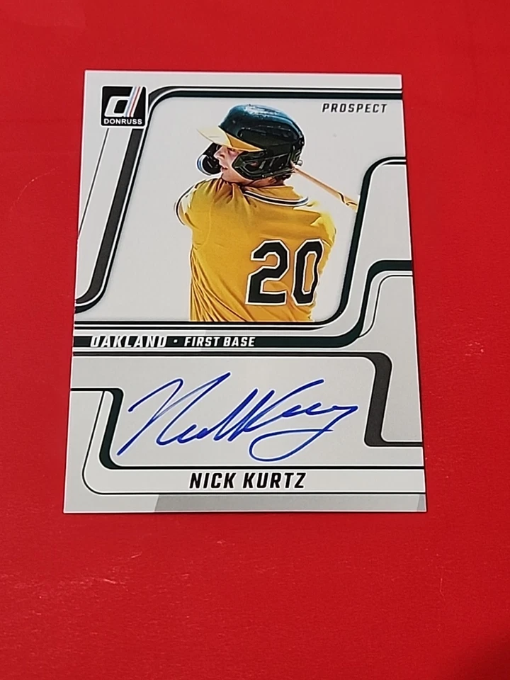 NICK KURTZ 2025 Panini Donruss Next Day Auto #ND-NK Oakland Athletics - Image 1 of 4