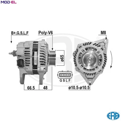 ALTERNATOR 209645A FOR MITSUBISHI L200/TRITON/Platform/Chassis 4D56-HP 2.5L - Image 1 of 4