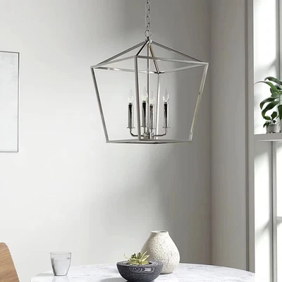 Lane 4-Light Polished Nickel Pendant Light, Indoor/Outdoor 🪔 - Image 1 of 4