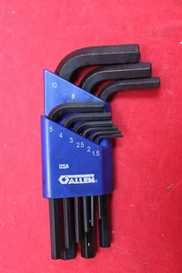 Allen® Original Set of 9, 1.5mm to 10mm metric wrenches MADE BY ALLEN - Foto 1 di 4