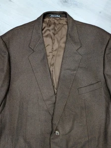 Corneliani EU 58L 50 Cashmere 50 Silk Vogue Brown Herringbone Jacket Blazer - Picture 1 of 21