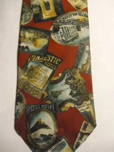 Corbata Italianissimo 58" Azul Rojo Amarillo Gris Hotel Motel Designs - Imagen 1 de 2