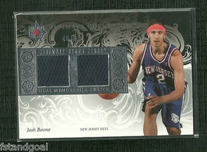 JOSH BOONE 2006-07 UD ULTIMATE COLLECTION DUAL ROOKIE JERSEY 48/50 NETS