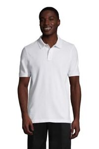 Lands' End Men's Short Slv Mesh Polo Shirt White LT # 419718