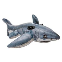 Intex Inflatable Great White Shark Rider Ride On Beach Toy Lilo Swim Pool Float 
