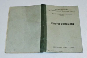 Libretto d'iscrizione INAM 1949 Istituto Nazionale Assocurazione Malattie Torino - Picture 1 of 3