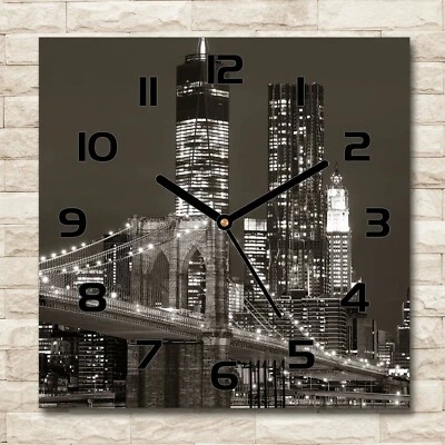 Glass Wall Clock 30x30 Manhattan New York - Image 1 of 4
