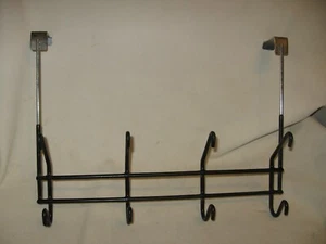 4 doublue Hooks Hanger Hat Clothes Hanging Rack Holder Coat Towel Over Door - Picture 1 of 2