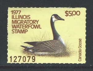 Bigjake: #IL-3, $5,00 Canada Goose, sello de pato Illnois 1977 - Imagen 1 de 2