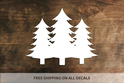 Forest Vinyl Decal | Pine Fir Trees Bumper Sticker | Wilderness Nature Decor - Image 1 of 4