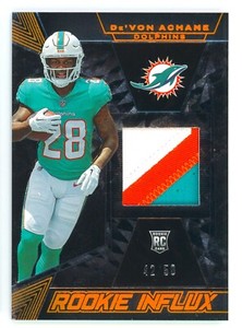 2023 Panini Black Devon Achane Rookie Patch #'D 42/50 Dolphins ROOKIE INFLUX F27