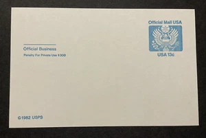 1982 USPS  Sc# UZ2 Official Mail Great Seal USPS Post Card  MNH - Picture 1 of 2