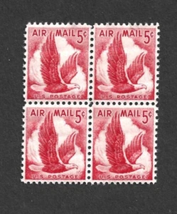 US STAMPS C50 BLOCK Airmail 5 CENT RED EAGLE MINT NH OG FREE SHIP - Picture 1 of 1