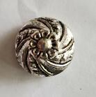 Round Metal Dome Swirl Antique Silver Shank Vintage Buttons 30L-3/4"-19mm B339D