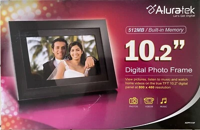 NEW IN BOX - Aluratek ADPF310F 10.2" Digital Picture Frame - FAST SHIPPING! - Image 1 of 2