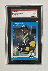 DUSTY BAKER Signed 1987 Fleer Autograph SGA Authentic AUTO