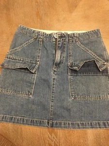GAP Minigonna Jeans Donna Blu Denim, Taglia 8 Vita 30”, Lunghezza 17” - Foto 1 di 5