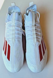 NEW Adidas Adizero Primeknit Football White Red Cleats Men's Size 12 HP8740 - Picture 1 of 8