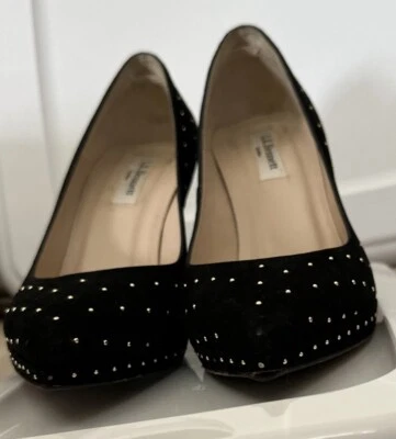 L.K. Zapatos de tacón alto Bennett London de gamuza negra talla 38 Foto 1 de 4
