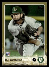 2015  Topps #689 R.J. Alvarez Rookie Gold SP #d /2015! Oakland Athletics