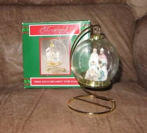 Globo de Navidad House of LLOYD 3 Kings 1994 de colección adorno + soporte pesebre sabios - Imagen 1 de 1
