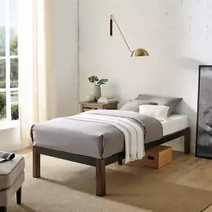 Twin 14" Metal Platform Bed Frame with Wood Slats, Storage Space under Frame, No - Picture 1 of 11