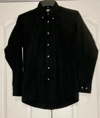 Мужская черная рубашка Edwards с длинным рукавом на пуговицах стиль 1280-010 размер S 33 - Изображение 1 из 4