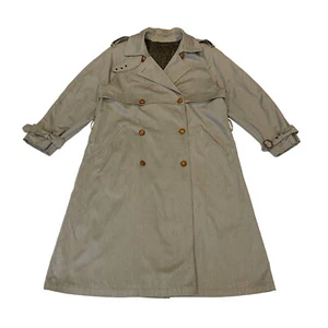 Bond Street Trench Coat | Vintage Womens Paisley Lined High End Designer Grey - Picture 1 of 4