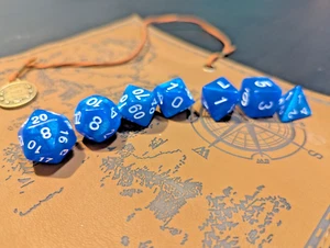 ✨Sparkling Seas✨ 7 Dice Set Poly RPG DnD Dungeons Dragons AD&D Pathfinder d20 - Picture 1 of 4