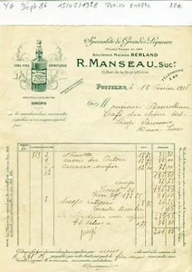 Dépt 86 - Poitiers 11 Rue Regratterie - Petite Entête d'une Distillerie de 1928 - Picture 1 of 1