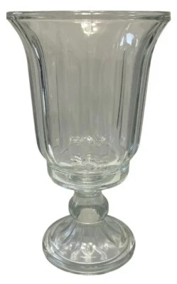 Vaso de vidro transparente pesado com haste de furacão Home Interiors vintage EUA - Imagem 1 de 4