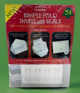 Geographics Simple Fold Invite With Seals Holiday Themed 24 Count Bn12 - Picture 1 of 6