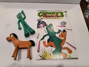 Gumby und Pokey Pferd biegsame flexible Spielfiguren 6 Zoll mit seltenem Comicbuch - Bild 1 von 2