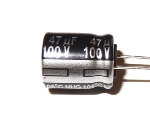 1 pc, 47uF, 100V, Electrolytic Capacitor, ECA2AHG470 Panasonic NHG series 17C3a - Picture 1 of 1
