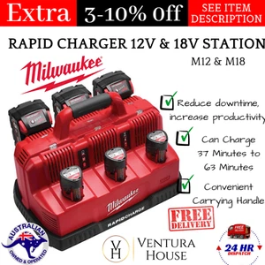 Milwaukee M12-18C3 12V/18V Rapid Station Tools Lithium-Ion Battery Charger New - Picture 1 of 12