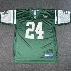 New York Jets Jersey Mens XL Green Reebok NFL Football Darrelle Revis 24 Vintage - Picture 1 of 14